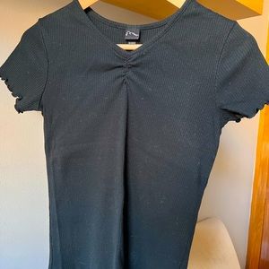 Bundle- Two black tops and one white ruffle top